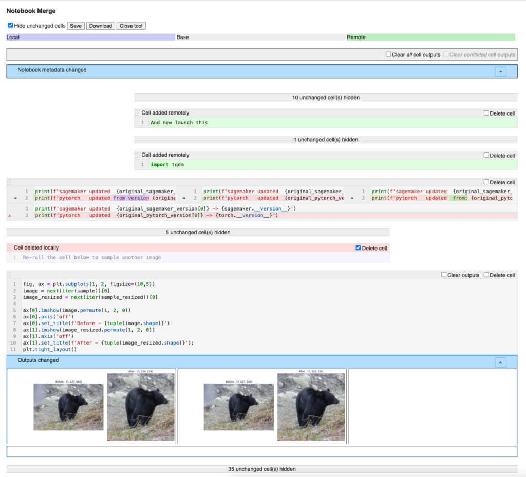 Merge notebooks in the browser